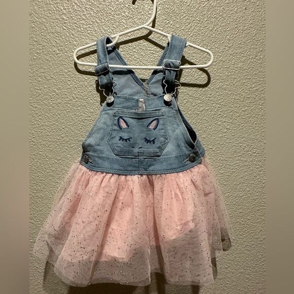 OshKosh B’Gosh Unicorn Girl Dress Overalls Size 2T - Picture 1 of 9